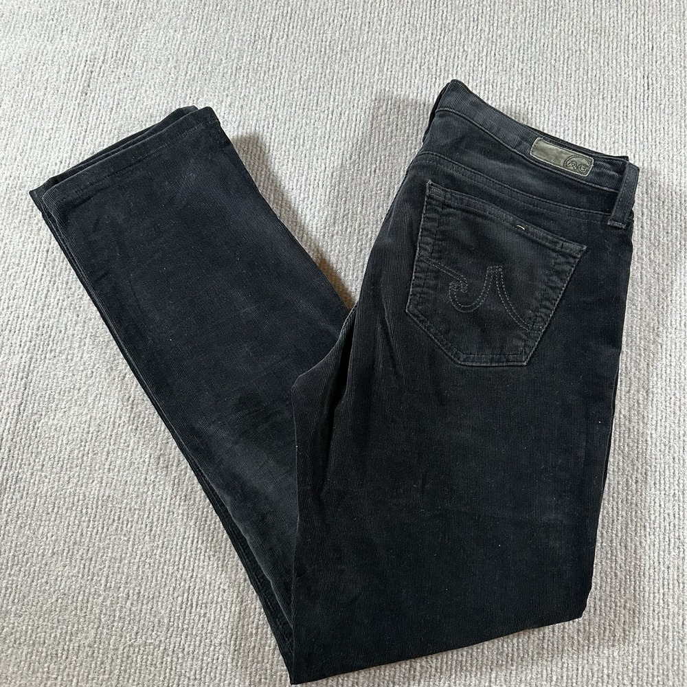 AG Adriano Goldschmied Jeans Womens 29 Black Premiere Skinny Straight Corduroy - Picture 10 of 10